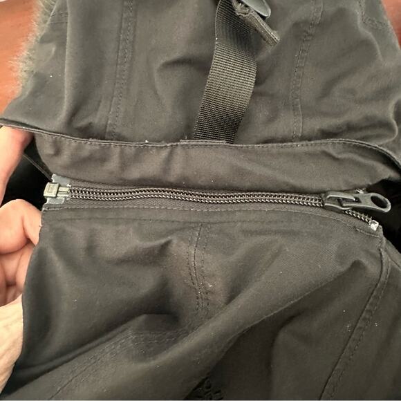 THE NORTH FACE Gotham Hyvent Jacket LARGE Parka Black Removable Faux Fur Hood - Picture 4 of 13